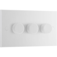 BG Electrical Intelligent Triple Wall Dimmer Switch, 2 Way, Square Edge, Nexus 900 Series, White Moulded, 200W, 983