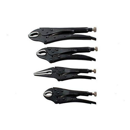 us pro US PRO 4pc Locking Pliers Set 5" 6.5" 7" 10" Mole Vice Clamp 1676 2