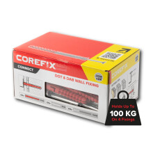 Corefix 24 x 120mm Heavy Duty Dot & Dab Wall Fixings - Plasterboard Over Blockwork Wall Plugs & Screws - For TV Wall Bracket, Radiators, Shelving &