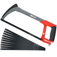 AIRAJ Hacksaw Frame 300MM,Hand Hacksaws with 10 Spare Blades,Professional High-Tension Hacksaw for Metal,Wood,Steel,PVC Pipe,Frozen Meat,45?&90? Two
