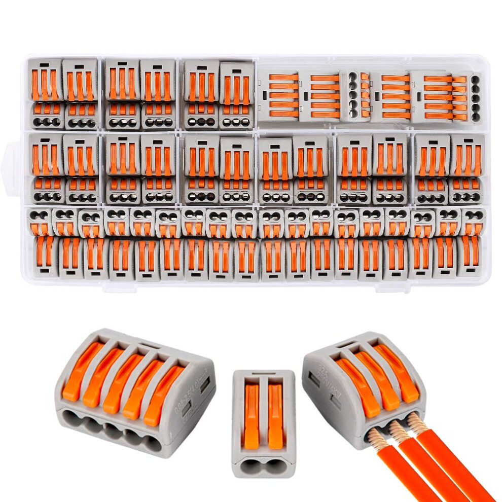 Compact Wire Connectors, Aigreat 100Pcs Compact Splicing Connectors, Assortment Conductor (100Pcs) 5051221735108