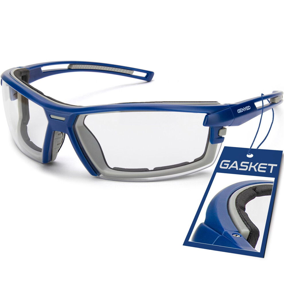 Genyed Safety Glasses Ce En166 Certified With Foam Gasket, Anti Fog Scratch Resistant Uv400 Protection, Wrap-Around Lenses, Safety Goggles, Protective 5051221739465