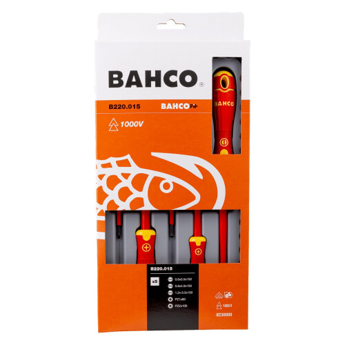 Bahco BAHCOFIT Insulated Screwdriver Set, 5 Piece
