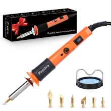 Wood Burning Kit, Preciva Multifunctional Pyrography Pen, Woodburning Encarving Toolkit with Soldering Iron on Leather, Woodburner Pen Tools with 6