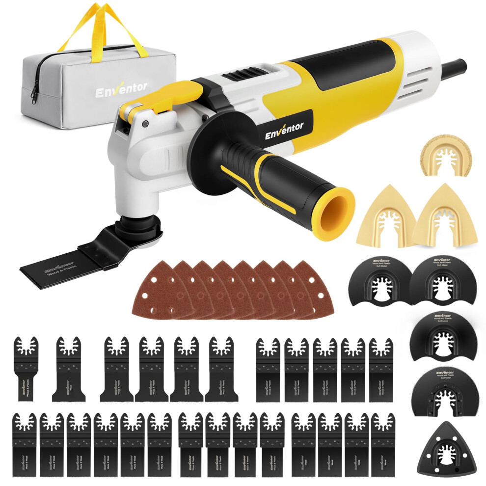 Enventor Oscillating Multi Tools, 280W 15000-22000 Opm Electric Corded Multi Tool, 6 Variable Speeds, 3?Oscillation Angle, Quick-Fit Blade Design, 5051221738581
