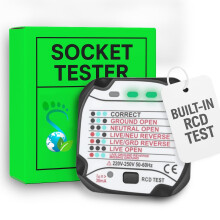 Earth Potential Socket Tester for UK 13amp 240v Power Socket ? Checks Live, Neutral and Earth Connections and Polarity with Automatic Status Display ?