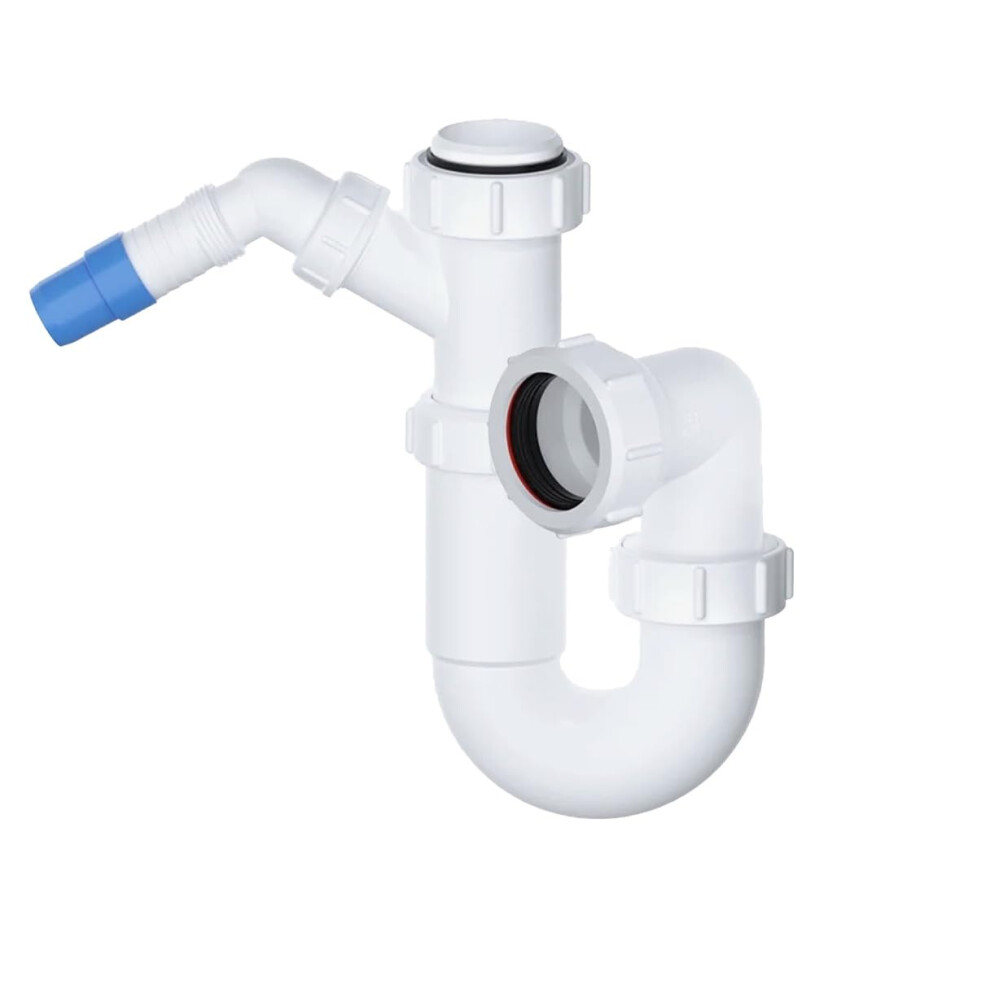 Plumbez Telescopic Adjustable P Trap With Swivel Nozzle - 40Mm (1.1/2") Kitchen Sink Waste With 135 Degree Dishwasher Nozzle And 40Mm Outlet Sink 5051221736532