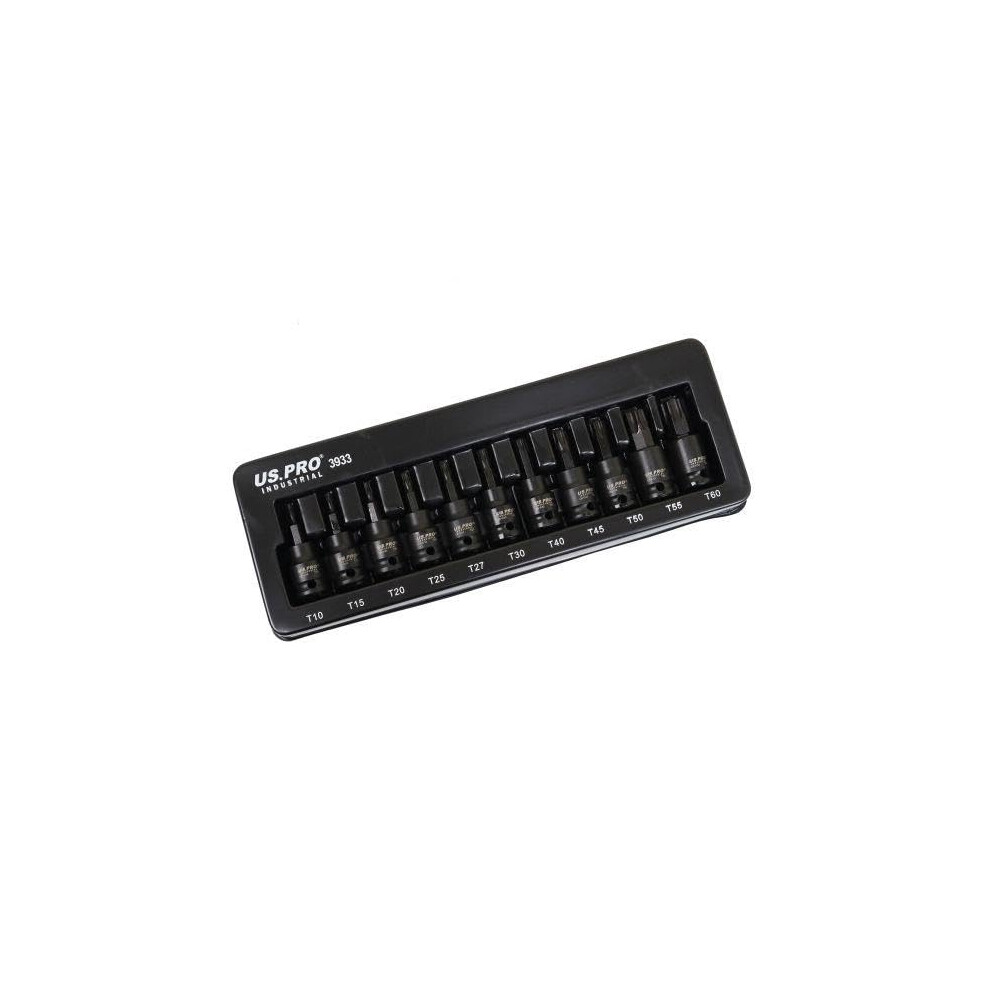 Us Pro Industrial 11Pc 3/8" Dr Impact Torx Star Bit Sockets Set T10 - T60 3933 5051221736877