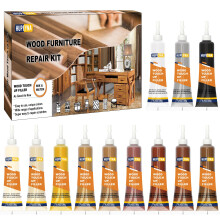 Hupeyna Wood Furniture Repair Kit, 12 Colours Wood Repair Kit, Wood Touch up Fillers, Repair Scratch, Cracks, Discoloration for Wooden Cabinet, Floor,