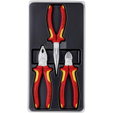 KNIPEX Electro Set, 3 Parts, 160 to 200 mm, VDE, Equipment for on The Move, Pliers Set, Tool Set, 00 20 12