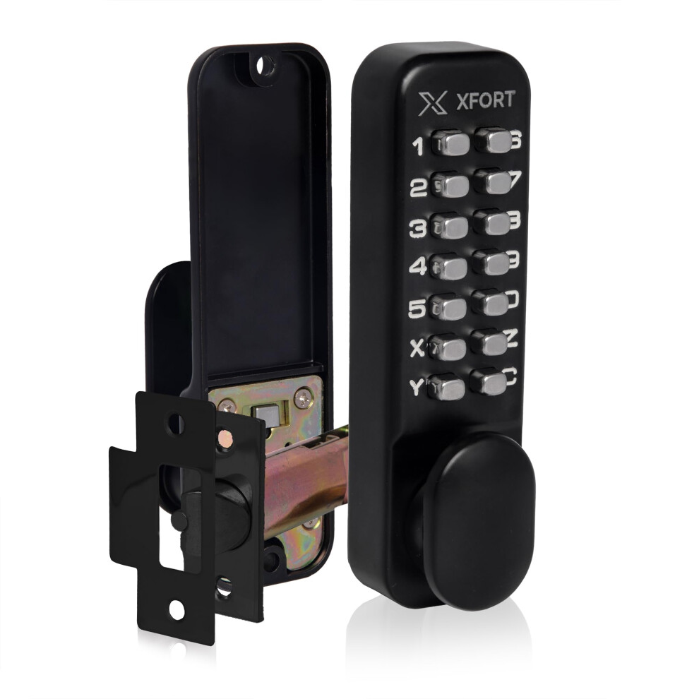 Xfort Digital Door Lock - Matt Black, Keypad Combination Lock With Optional Hold Back Function 5051222383797