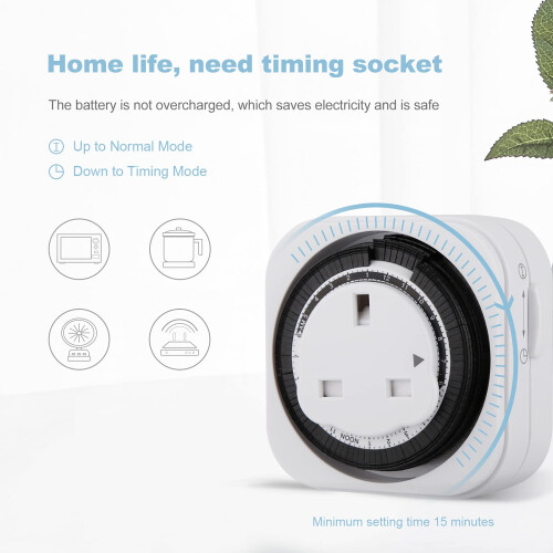 M EGA MEGACUBE 24 Hour Square Mechanical Timer, Plug-in Time Controller - White - 3 Pack 1