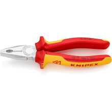 KNIPEX Combination Pliers Chrome-Plated Insulated with Multi-Component Grips, VDE-Tested 180 mm, 03 06 180