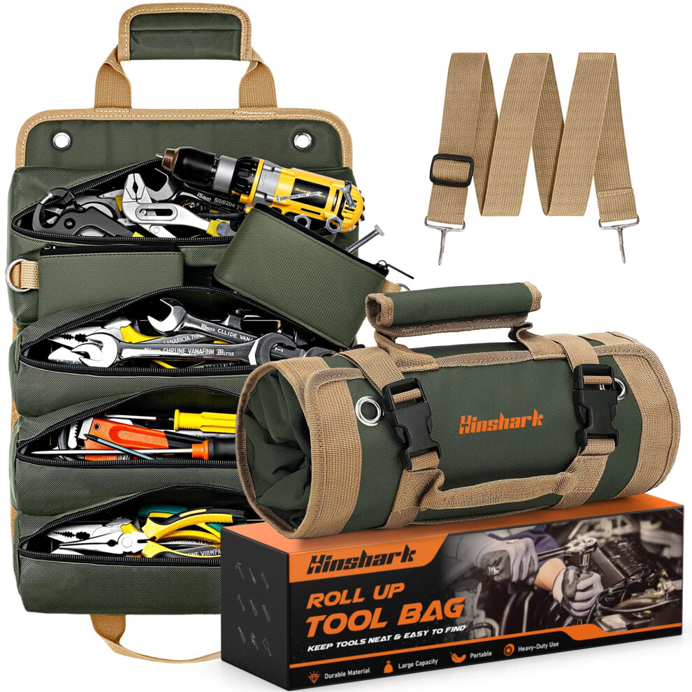 Hinshark Gifts For Men, Heavy Duty Roll Up Tool Bag, Valentines Gifts For Him, Mens Gifts For Dad Birthday Gadgets Tools Gifts For Men Who Have 5051221735504