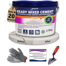 Cement Ready Mixed for Outdoor Use, Waterproof, Quick Dry - Concrete Mix Mortar Repair Kit for Cracks, Holes, Steps & More - 20 Mins Rapid Setting
