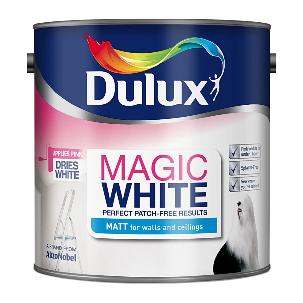 Dulux Magic Matt Emulsion Paint - Pure Brilliant - 2.5 Litre, 5275002 White