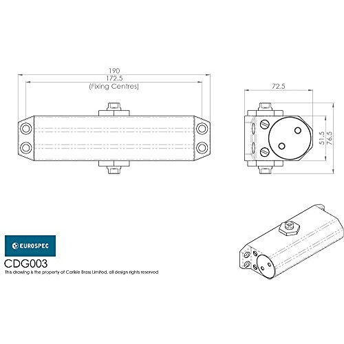 Carlisle Brass CDG003 Overhead Door Closer (Fixed Size 3), Silver 2