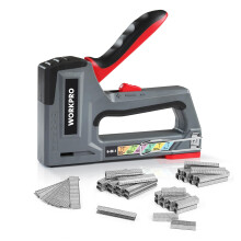 WORKPRO 6 in 1 Multifunctional Wall Stapler with 4000 Staples Manual Stapler for Fixing Hardware Furniture Decoration Door Window Cabinet
