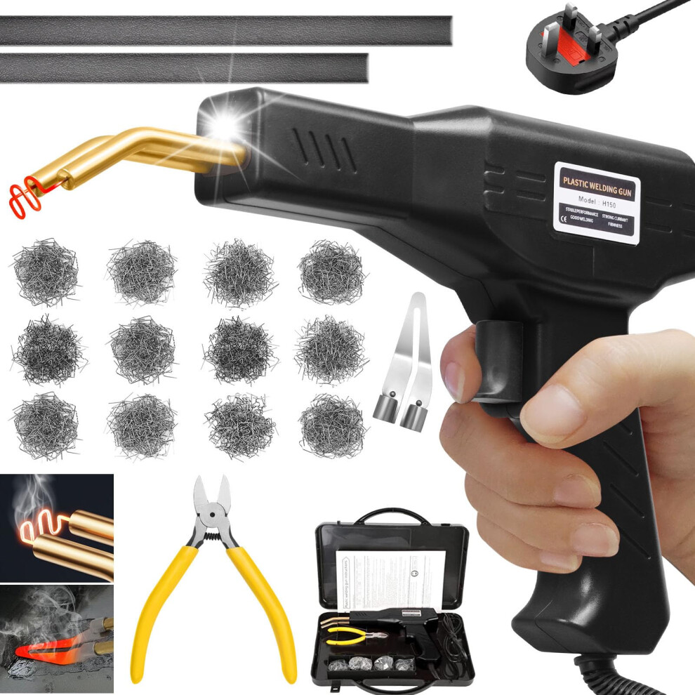 150W Plastic Welder, 2 In 1 Plastic Welding Kit, Hot Stapler Kit, 800Pcs Hot Staples & 2Pcs Welding Plastic Welding Rods, Plastic Repair Kit, Plastic 5051221743295