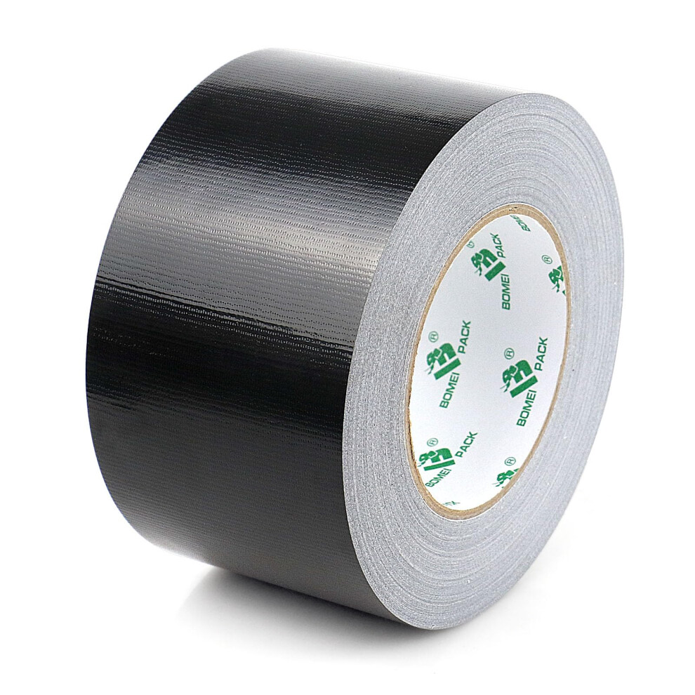 Bomei Pack Black Wide Duct Tape Reinforced 75Mm X 50M Waterproofs Heavy Duty Gaffer Tape For Pipelines Fixing Repairing Diy Craft Labeling,Carpet Edge 5051222374733