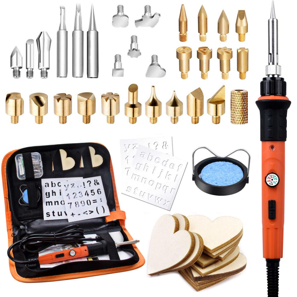 Wood Burning Kit, Preciva 45 In 1 Block Burn Pyrography Pen, Engraving Craft Kit With Pyrograph Basics And 60W Adjustable Temperature Soldering Irons 5051221742168