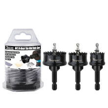 Vearter Bi-Metal Hole Saw Sets 3PCS, 20-32mm Cobalt M42 Bimetal Circular Hole Drill Kit Hex Shank, Thin Wall Wood Drill with Arbors, for Wood, Metal,