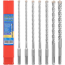 KapStrom 7-Pc SDS Plus Carbide Drill Bit Set (6/8/10/12/14mm) for Rotary Hammers & Impact Drills, Tungsten Tipped Drill Bits for Concrete, Masonry,