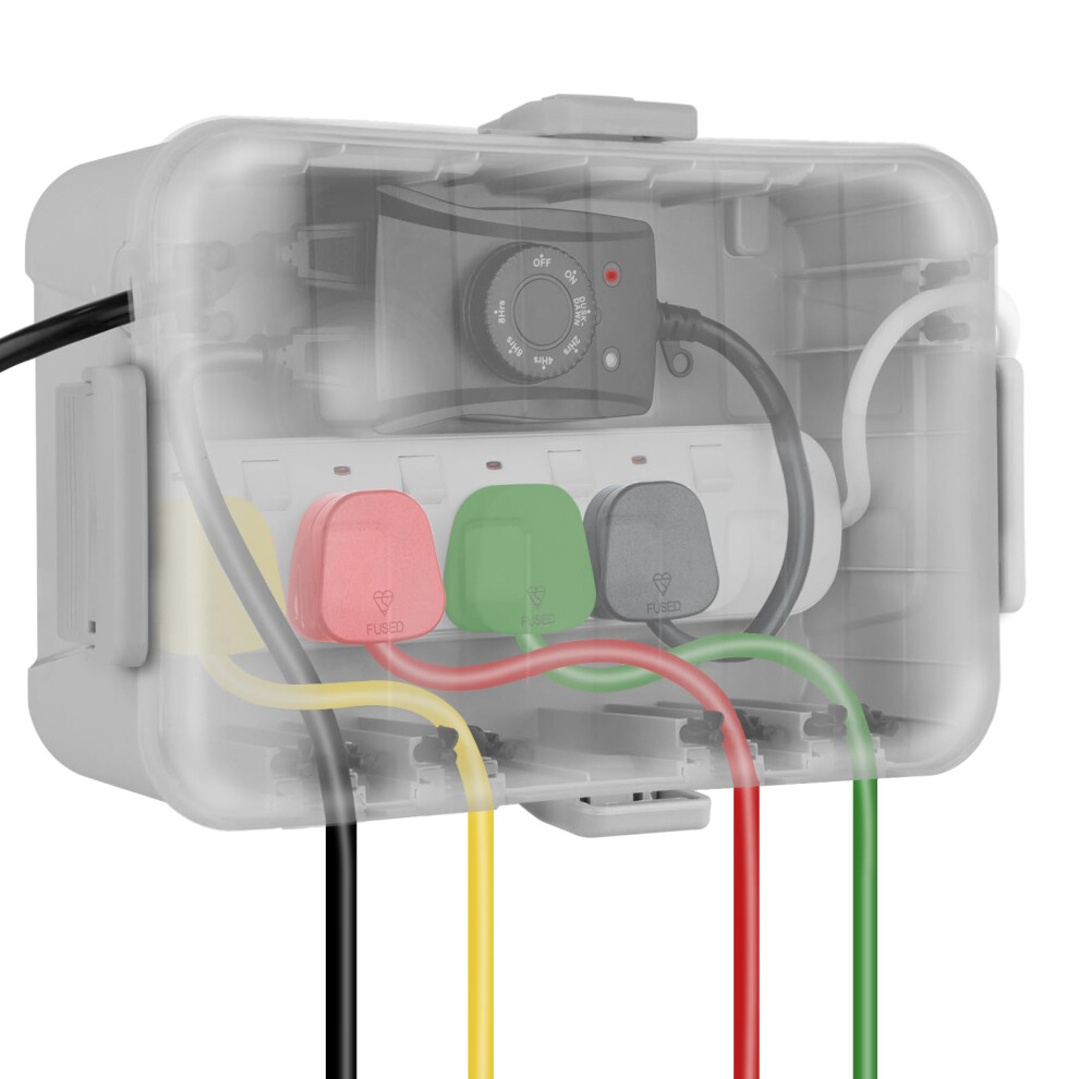 Restmo Large Outdoor Electrical Box With Transparent Lid (12.6?8.7?5.1 In), Ip54 Waterproof Box, Weatherproof Extension Cord Cover For Photocell Light 5051221744919