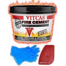 Black Fire Cement for Wood Burning Stove, 500g - 1250?C Heat Resistant, Airtight Seal, Easy Use Repair Kit - Sealing and Patching Fireplaces, Stoves,