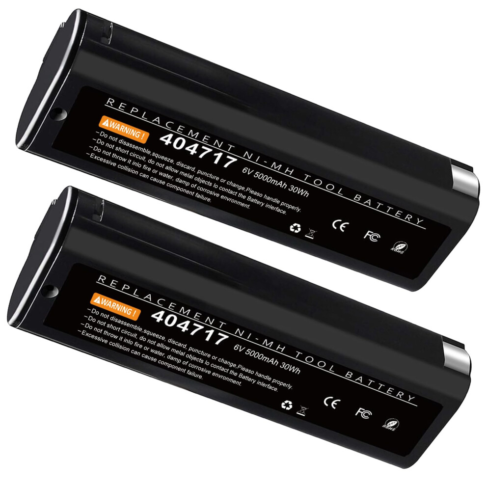 2X 6V 5000Mah Ni-Mh Replacement Battery For Paslode 404717 404400 900400 900420 900600 901000 902000 Im250 Im350 Im200 Im65 Im50 5051221745145