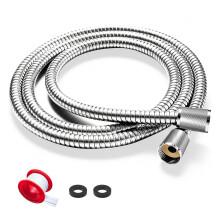 FEELSO Stainless Steel Shower Hose 1.8m, Leakproof Universal Standard G1/2 Long Shower Hose for Anti-Explosion & Anti-Kink & High Pressure Resistant,