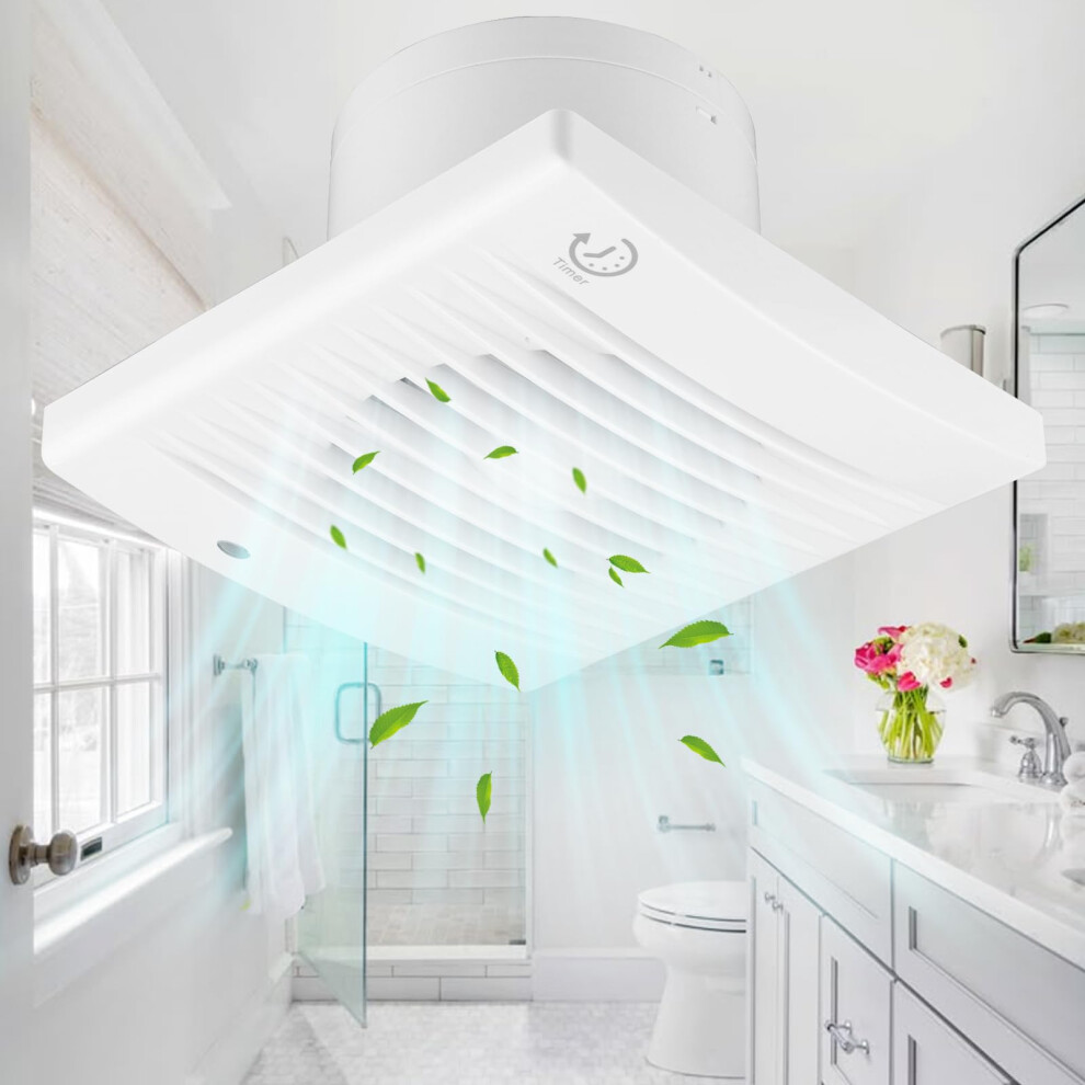 Minleer Bathroom Extractor Fan With Timer 100Mm 4 Inch Silent Extractor Fan Wall Or Ceiling Mounted Bathroom Fan Extractor With Backdraft Damper For 5051221744674