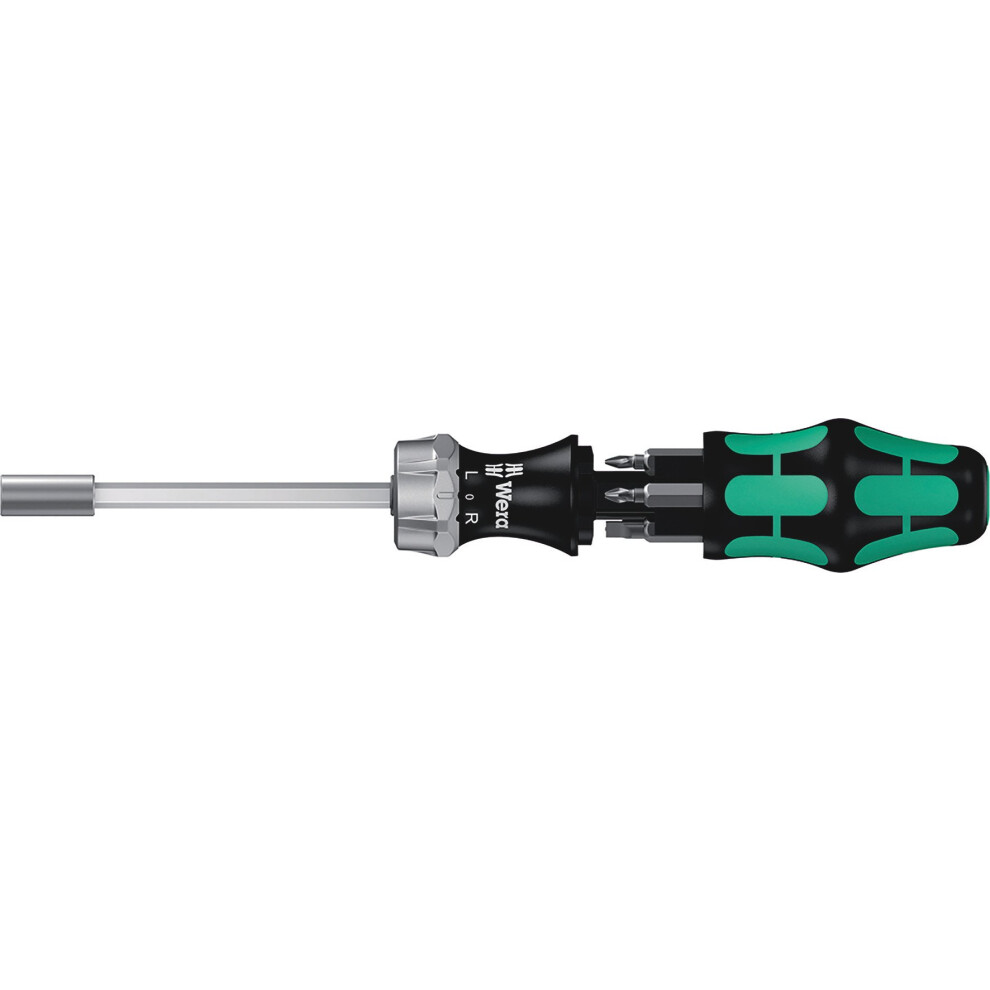 Wera Kraftform Kompakt 27 Ra 1 Sb Ratcheting Screwdriver & Bits, Ph/Pz/Sl, 7Pc, 05073660001