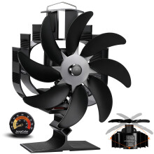 JossaColar 8-Blade Oscillating Log Burner Fan Heat Powered | Stove Fans Log Burners for Wood Burning Stove | Eco Fire Fan | Fireplace Accessories