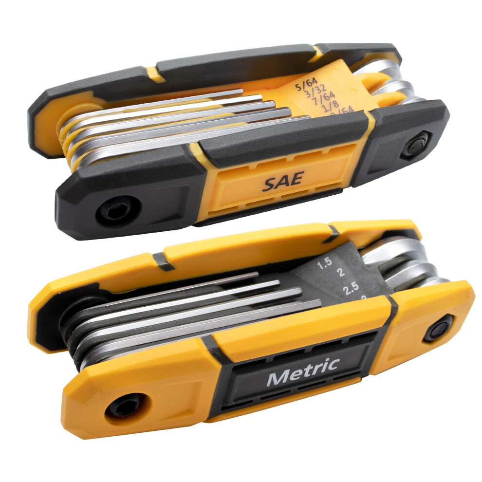 Photos - Other Hand Tools MULWARK 17pcs Folding Allen Wrench Set with Grip | Metric & Standard SAE - Key Tool 2 Pack Portable Hex for Basic Home Repai