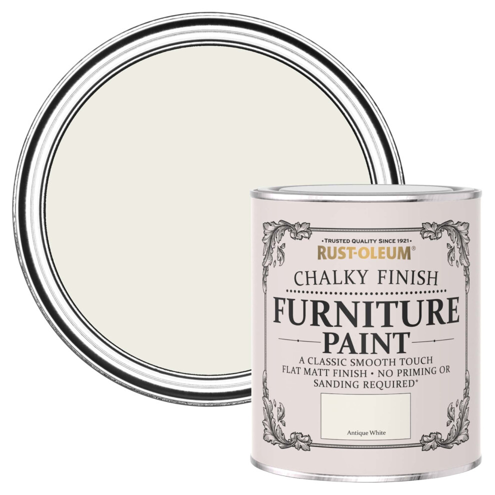 Rust-Oleum White Off Upcycled Furniture Paint In Chalky Finish - Antique 750Ml