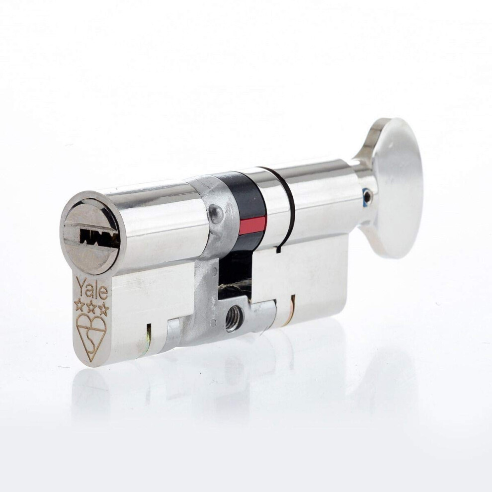 Yale B-Ys3-3535Nt Anti-Snap 3 Star Euro Thumbturn Cylinder, High Security, 35:35 (70Mm), Nickel Finish