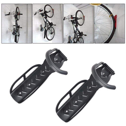 BERHICHAD Bicycle Holders Home Storage Rack Wall Mounted Hanger Hook 2 PCS (Black) 1