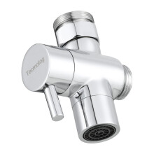 Tecmolog Brass Sink Valve Diverter Faucet Splitter for Kitchen or Bathroom, 3 Way Diverter Valve, Sink Faucet Replacement Part M22 X M24, Chrome,