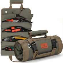 BAQRAXIA Tool Bag Gifts for Husband Him, Roll Up Small Tools Box Storage, Tool Gifts for Men Dad Boyfriend Grandpa, Presents for Birthday, Heavy Duty