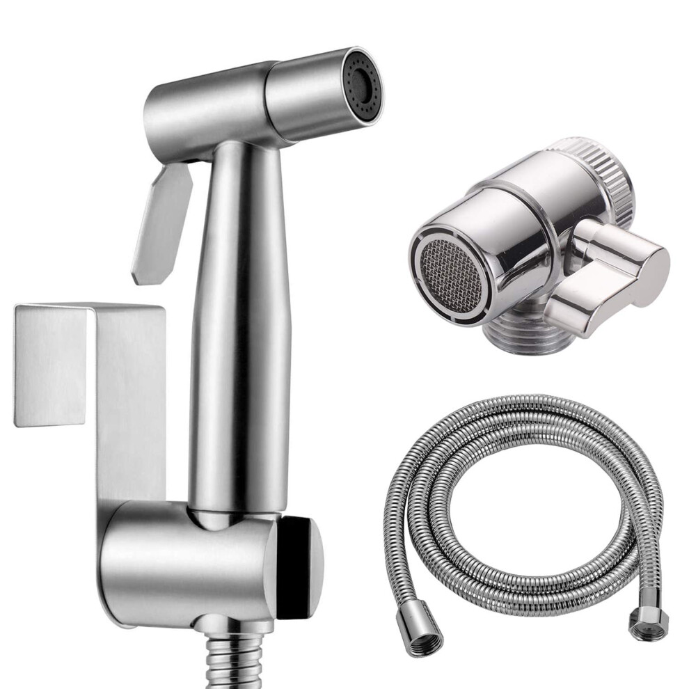 Bidet Shower Kit - Stainless Steel Bidet Hand Shower For Bidet Toilet Shower With 2 Way Shower Diverter, 1.5M Shower Hose And Hand Shower Holder 5051222375402