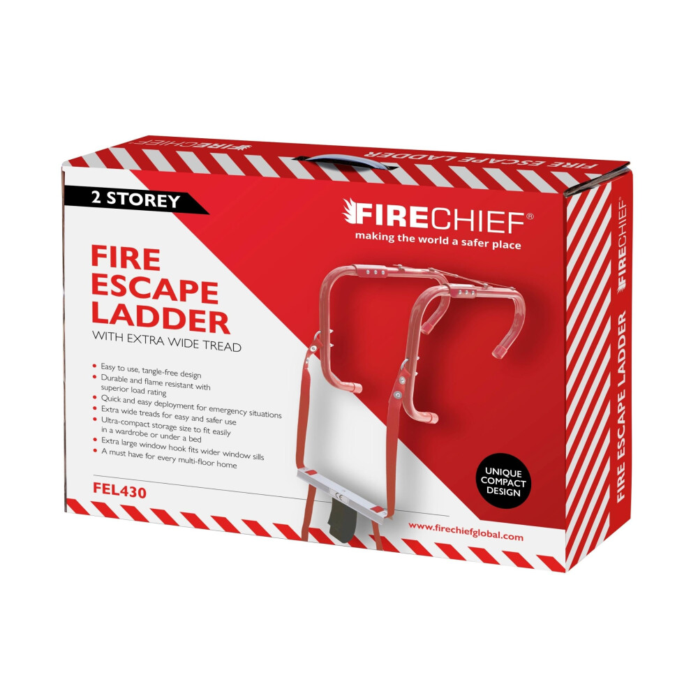 2 Storey Fire Escape Ladder ??14.1Ft 4.30M Long - 300Mm Wide Foot Hold 5051222397534