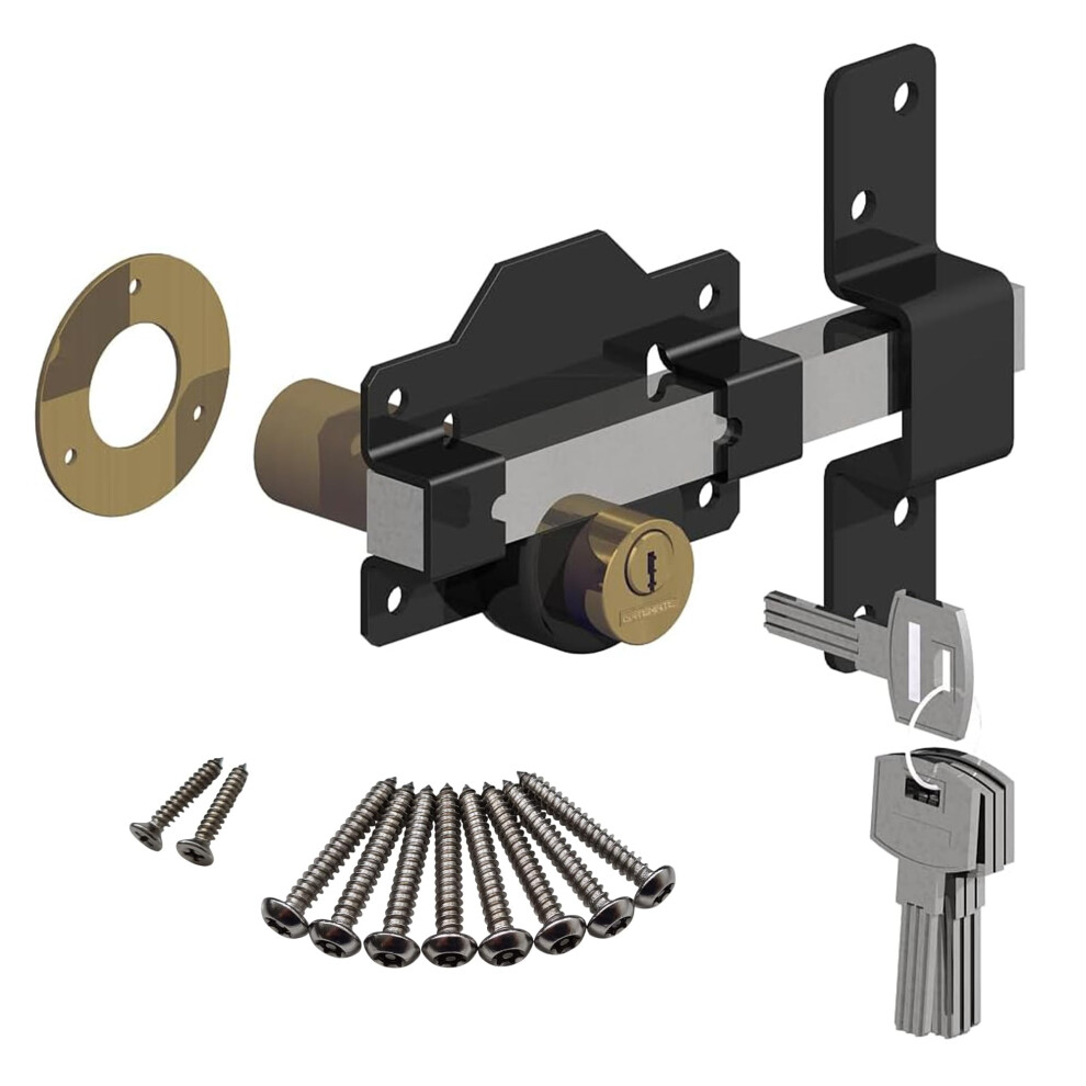 Gatemate 1490196 70Mm Long Throw Gate Lock Double Locking 5 Keys Stainless Steel Gatemate 5051222375983