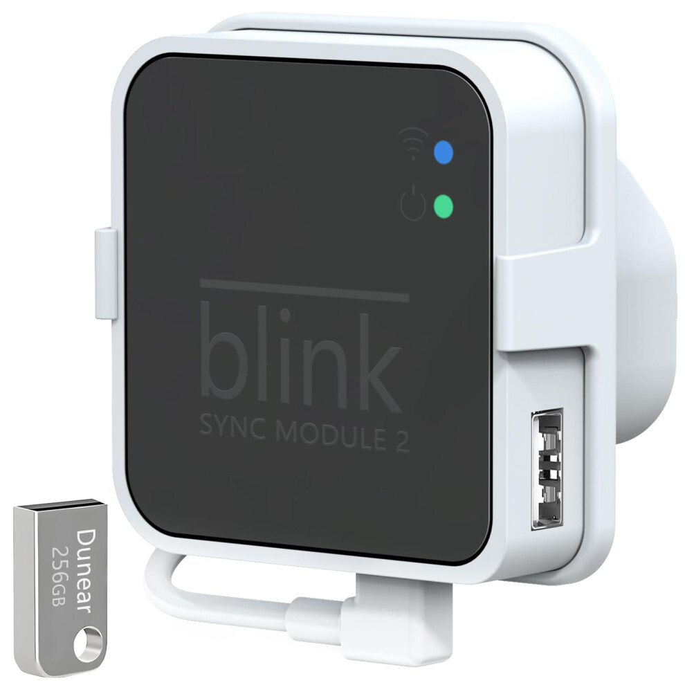 Dunear 256Gb Usb Flash Drive And Outlet Mount For Blink Sync Module 2, No-Drilling - Save Space - Easy Move Mount Bracket For Blink Outdoor Indoor Security