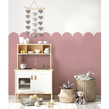Scallop Border Nursery Wall Stencil, Nursery Room Decor - Paint Entire Room with one Stencil! (Size XL - 12.5X100CM)