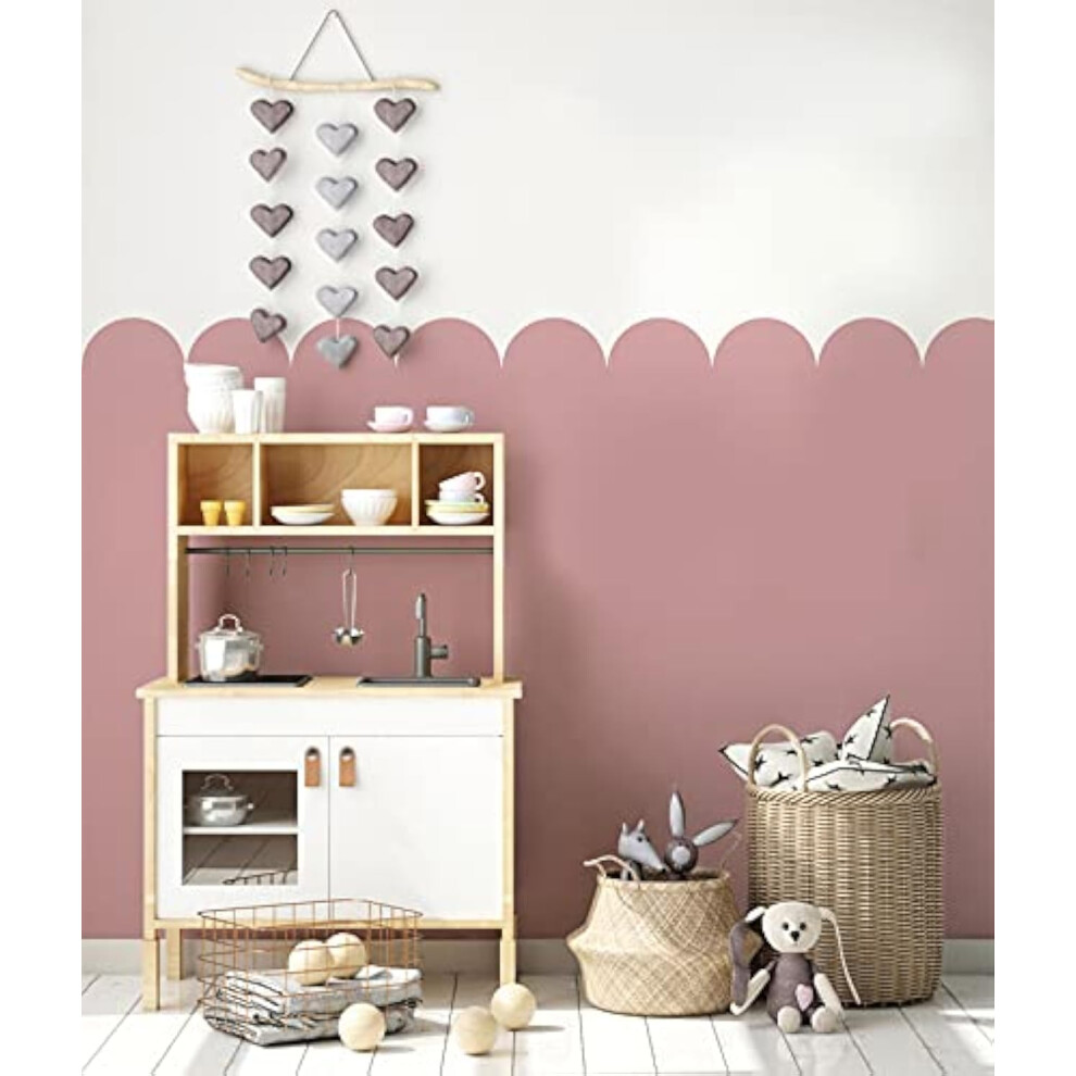Scallop Border Nursery Wall Stencil - Size L, 10X80cm, Reusable Mylar Stencil For Wall, Floor, Fabric, Furniture Decor Ideal Stencils