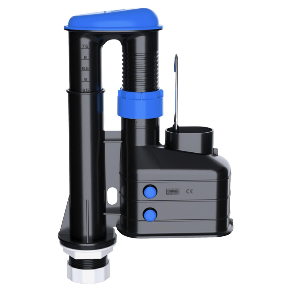 Plumbez Universal Dual Flush Toilet Syphon Adjustable 7.5" To 9.5" With Internal Overflow - Toilet Flush System Replacement Siphon Wras Approved 5051222386941