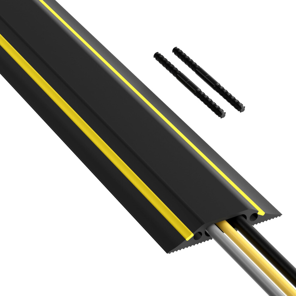 Floor Cable Protector, D-Line, Fc83h Medium Duty, Linkable Floor Cable Cover, Protect Cables & Prevent A Trip Hazards - 1.8 Meter (L) - Cable Cavity 5051221751528