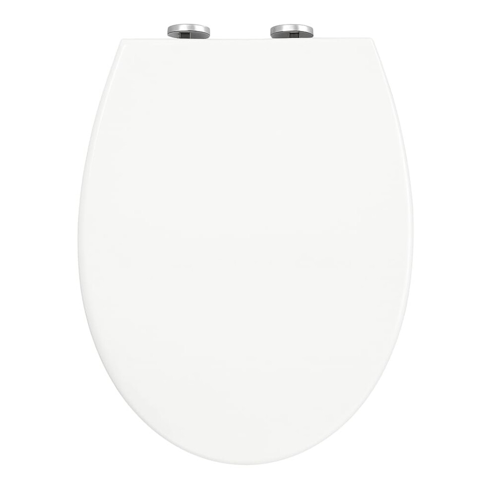 Mass Dynamic White Soft Close Toilet Seat, Quick Release For Easy Cleaning, Top Fixing With Adjustable Hinges, Standard Oval Shape (Oval Star) 5051221755779