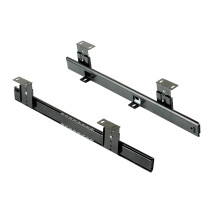 Emuca - Ball Bearing Runners for underdesk keyword Platform/Shelf/Drawer, Height Adjustment Keyboard Holder Runners kit, Steel, Black zinc Plated, 20